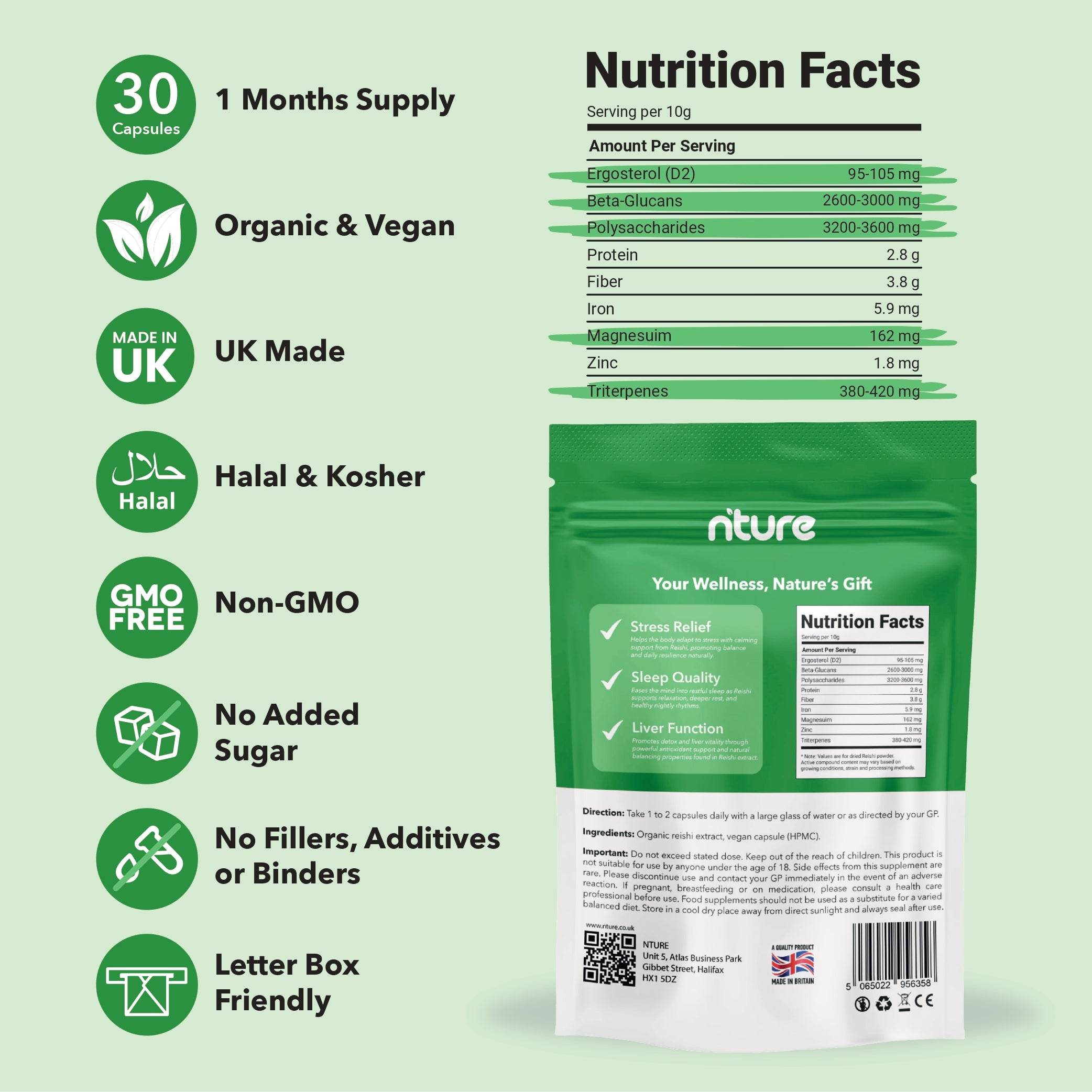 Reishi Mushroom Capsules - Nture