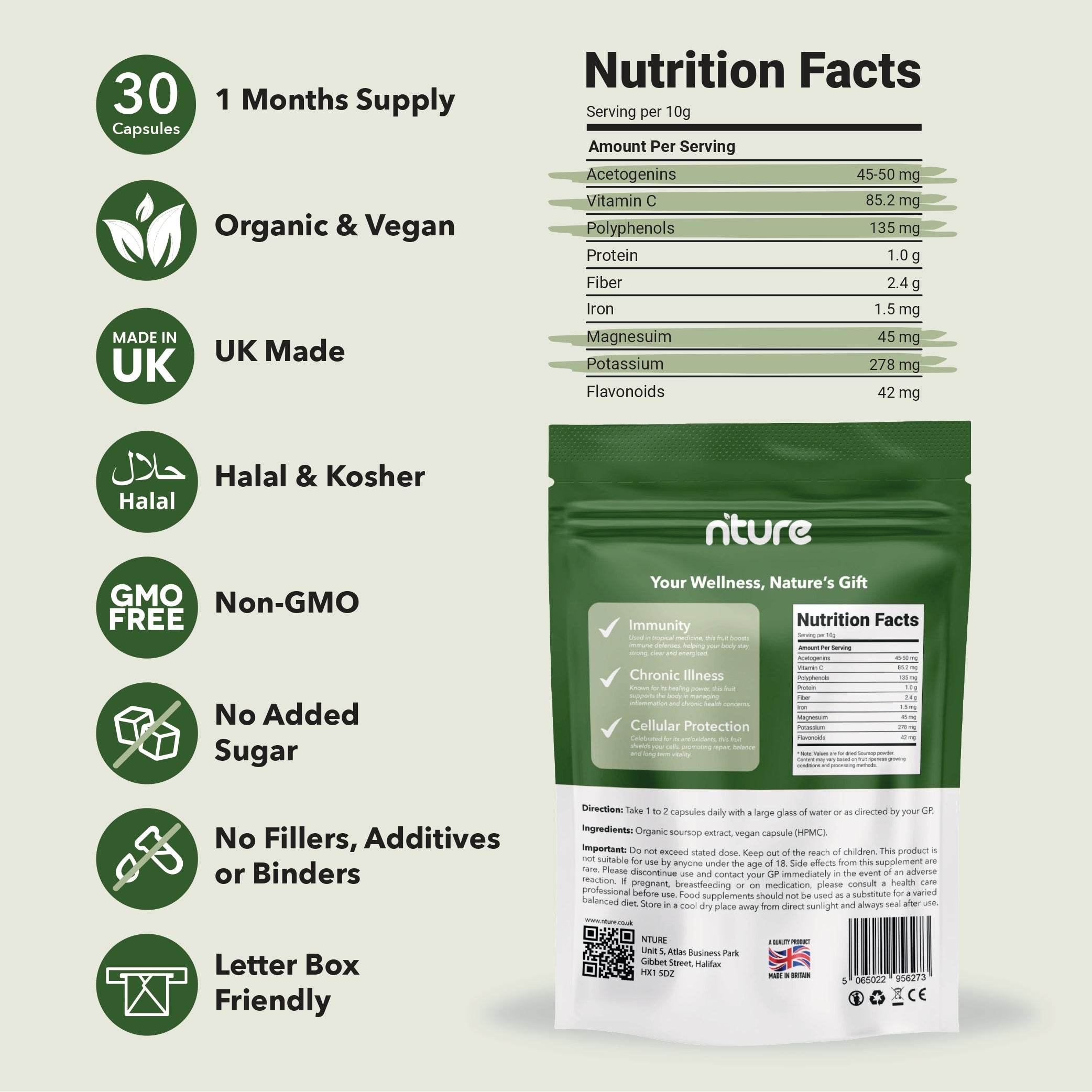 Soursop Powder Capsules - Nture