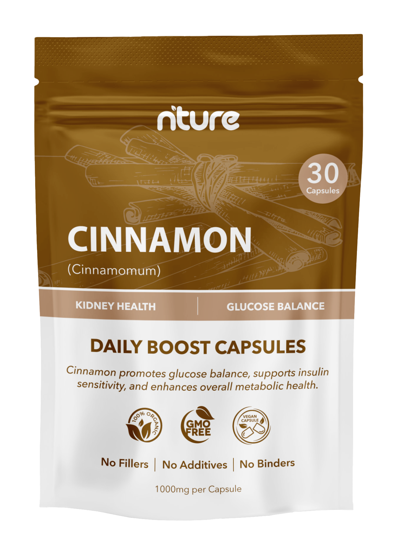 Piping Organic Ceylon Cinnamon 6000mg - 150 Capsules, Non-GMO, Gluten Free, Blood Sugar Support